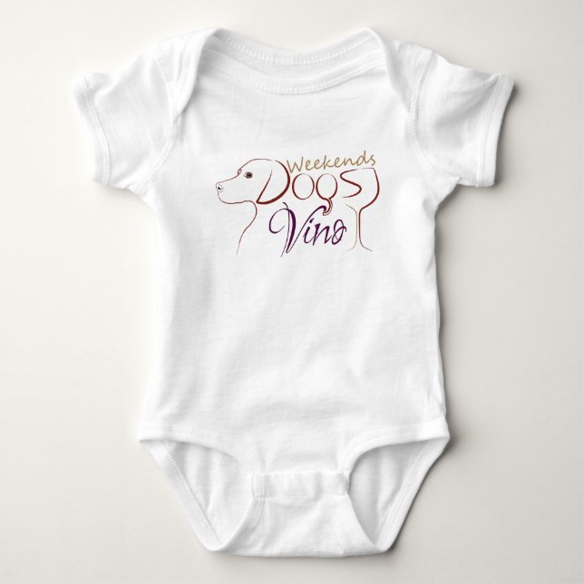 T-shirt vinho para cães de semana (Frente)