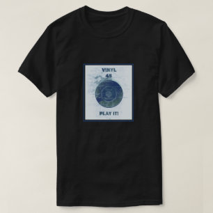 T-shirt Vinil - Registro de 45 rpm - Azul-Lite