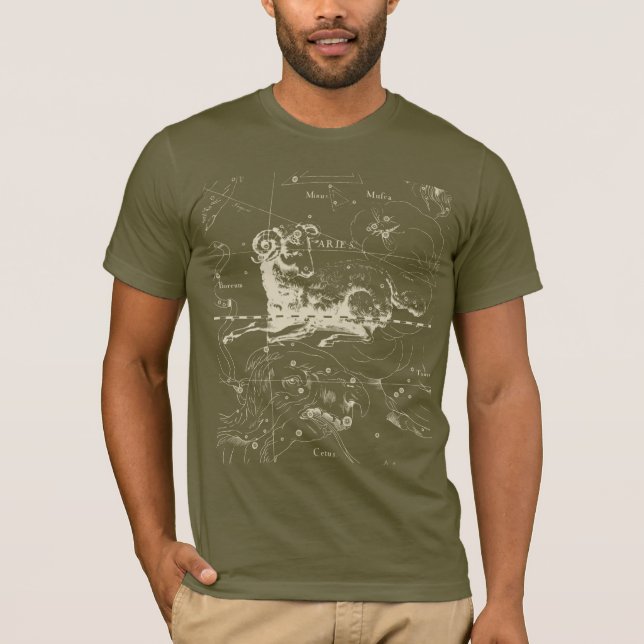 T-shirt Vintage Aries - Sinal Constellation Hevelius 1690 (Frente)