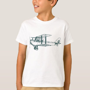 T-shirt Vintage Biplane - Verde escuro
