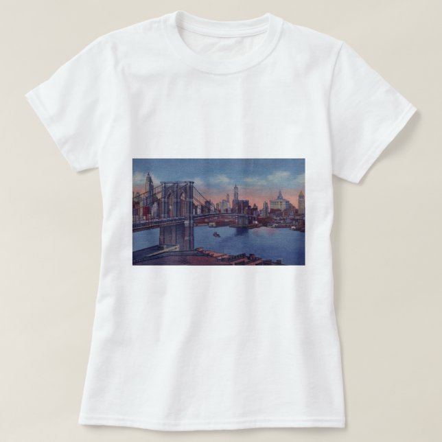 T-shirt Vintage Brooklyn Bridge (Frente do Design)
