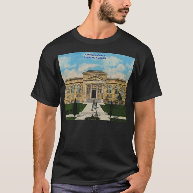 T-shirt Vintage Carnegie Library Anniston Alabama (Frente)