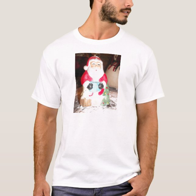 T-shirt Vintage com Papai noel de diversão com neve (Frente)