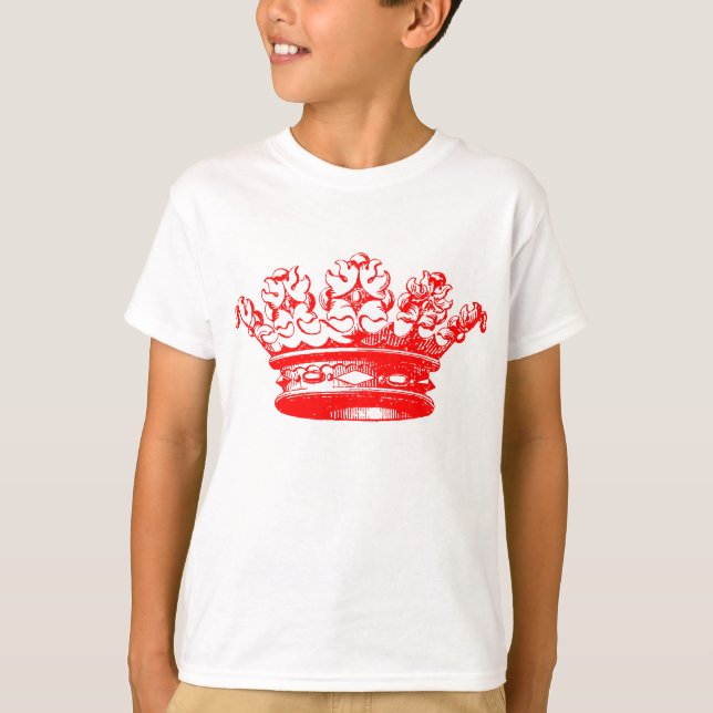 T-shirt Vintage Crown - Vermelho (Frente)