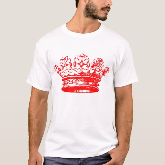 T-shirt Vintage Crown - Vermelho (Frente)