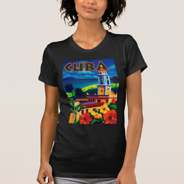 T-shirt Vintage Cuba Viagem (Frente)
