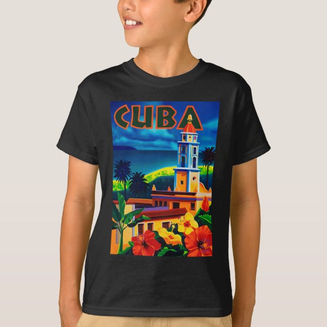 T-shirt Vintage Cuba Viagem (Frente)