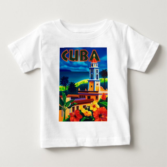T-shirt Vintage Cuba Viagem (Frente)