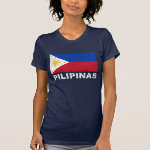 T-shirt Vintage da bandeira de Filipinas