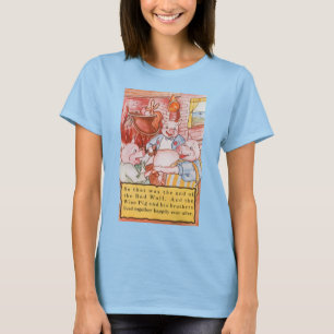 T-shirt Vintage Fairy Tale Three Little Pigs and the Wolf