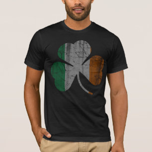T-shirt Vintage Flag of Ireland Shamrock