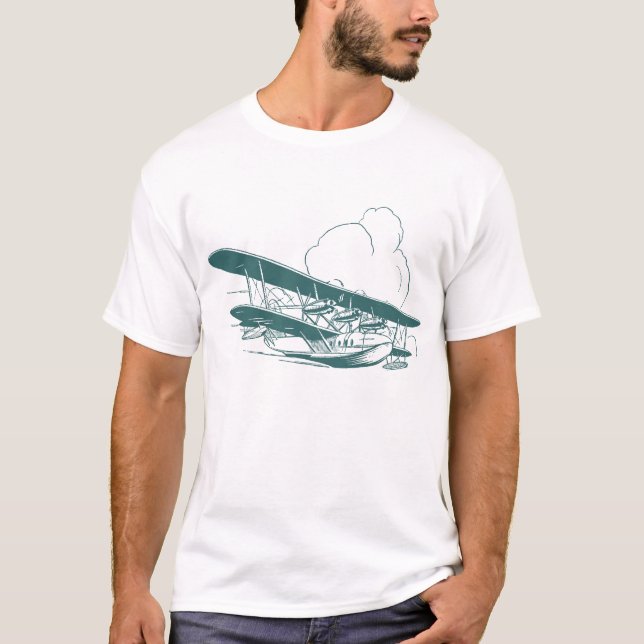 T-shirt Vintage Flying Boat (Frente)