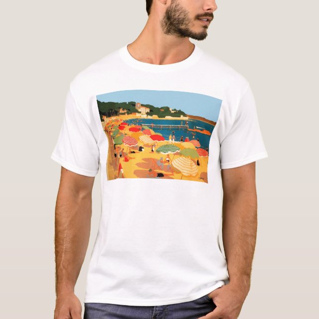 T-shirt Vintage French Riviera Beach (Frente)