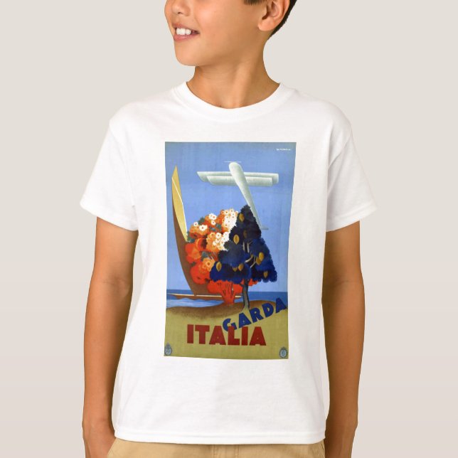 T-shirt Vintage Garda Italy Europe Air Viagem (Frente)