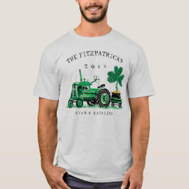 T-shirt Vintage Green Fazenda Trator Rua. Dia de Patrick