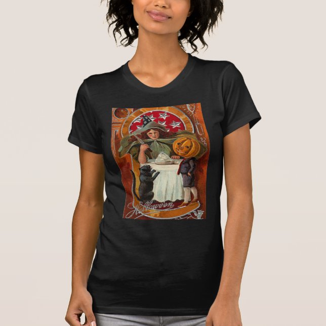 T-shirt Vintage Halloween Witch (Frente)