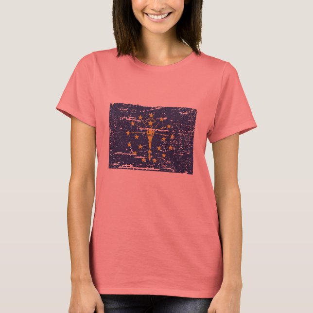 T-shirt Vintage INDIANA Flag (Frente)