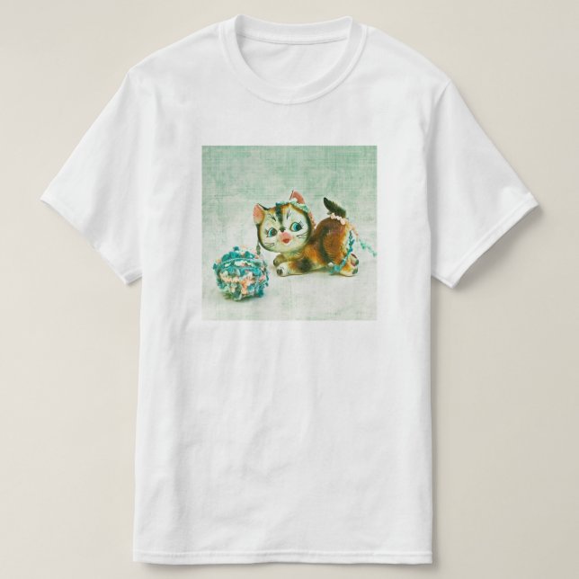 T-shirt Vintage Kitty Cat (Frente do Design)