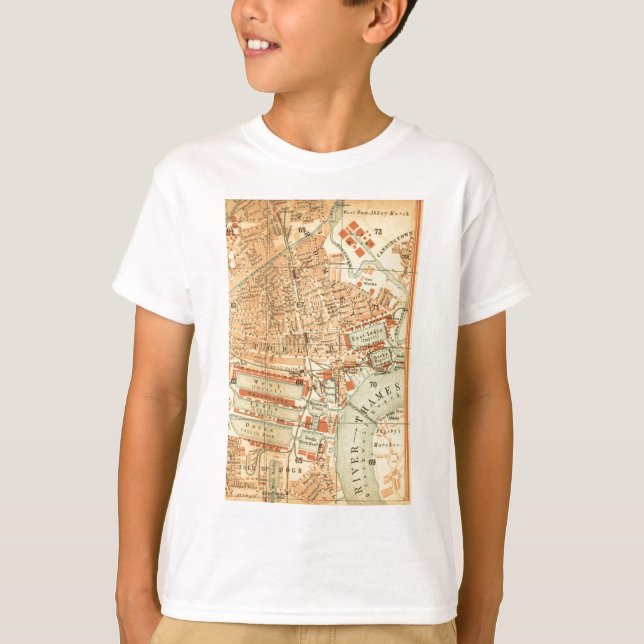 T-shirt Vintage London Street Map (Frente)