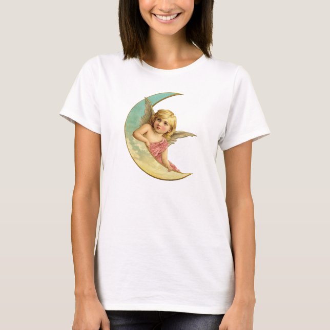 T-shirt Vintage Moon Angel (Frente)