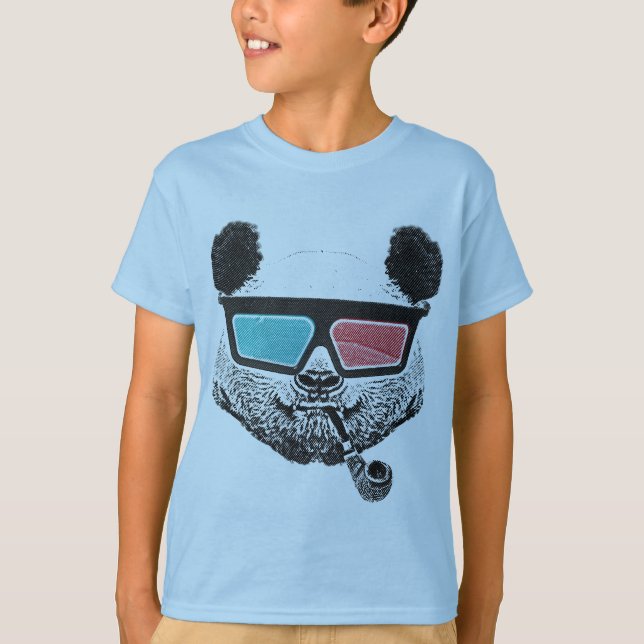 T-shirt Vintage panda 3-D (Frente)
