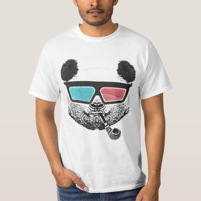 T-shirt Vintage panda 3-D (Frente)