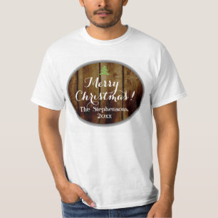 T-shirt Vintage Personalizado Nome da Família Feliz Natal