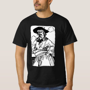 T-shirt Vintage Pirates Sketch de um Capitão por Howard Py