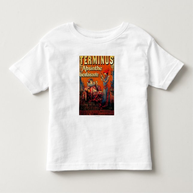 T-shirt Vintage PosterEurope do absinto do término (Frente)