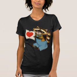 T-shirt Vintage Raccoon Love