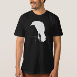 T-shirt Vintage Raven Silhouette White em Preto - Personal