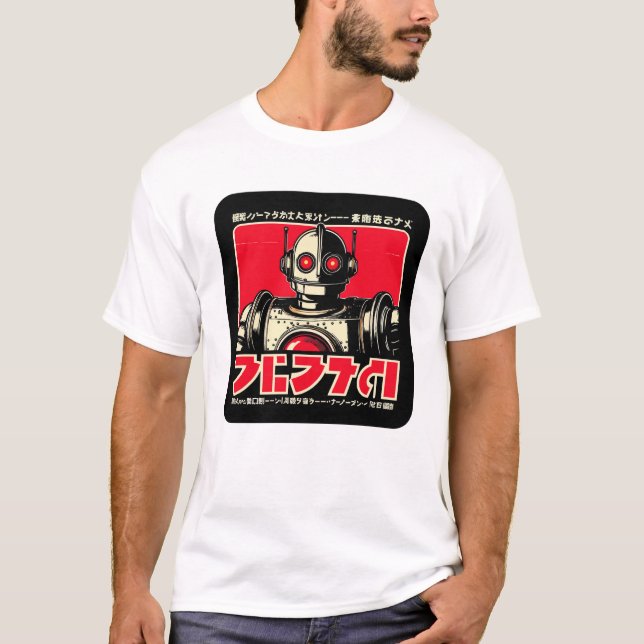 t-shirt Vintage robot sci-fi (Frente)