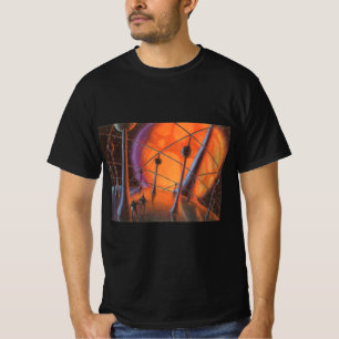 T-shirt Vintage Science Fiction, Orange Sun e Aliens