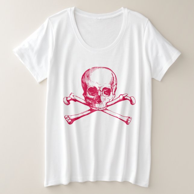 T-shirt Vintage Skull & Crossbones (Frente do Design)