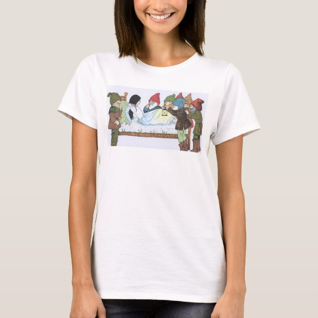 T-shirt Vintage Storybook Fairytale Art. (Frente)