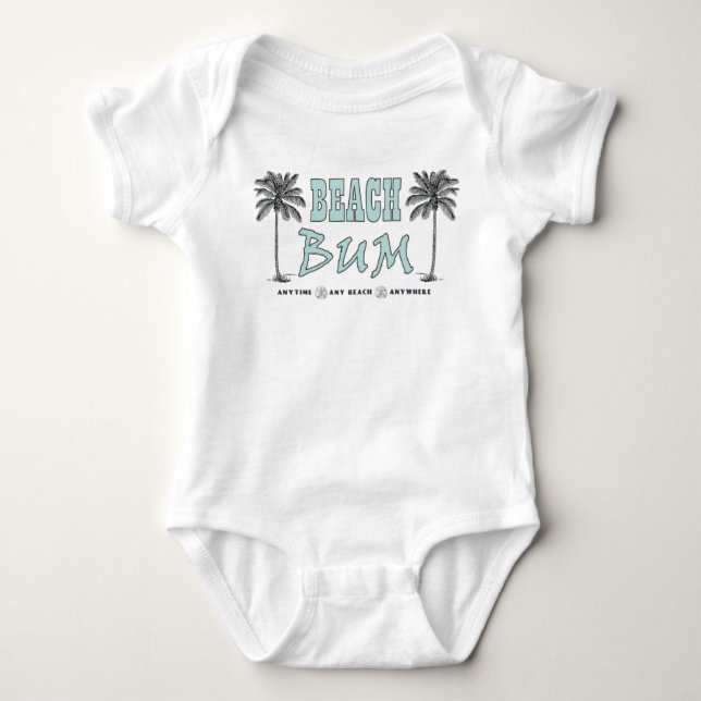 T-shirt Vintage Style Beach Bum Baby Onsie (Frente)