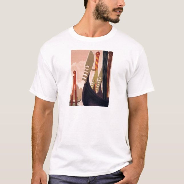 T-shirt Vintage Venezia Gondolas (Frente)