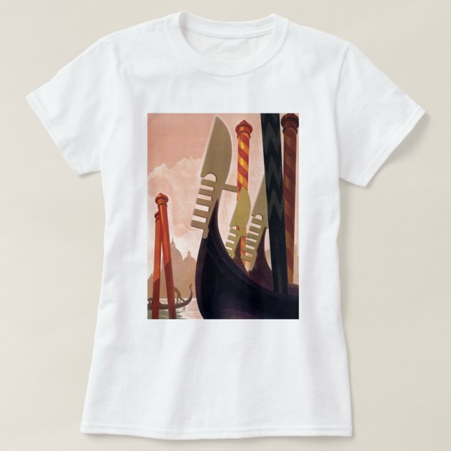 T-shirt Vintage Venezia Gondolas (Frente do Design)