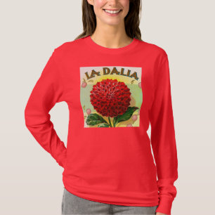 T-shirt Vintage vermelho da dália