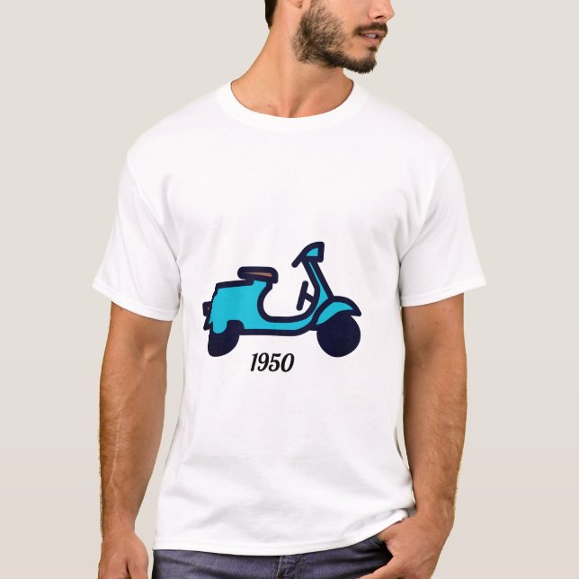 T-shirt vintage vespa camiceta 1950 (Frente)