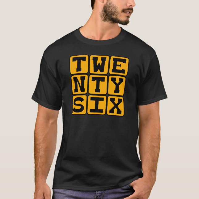 T-shirt Vinte Seis, Número 26 (Frente)