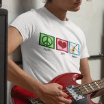 T-shirt Violão de Paz<br><div class="desc">Um sinal de paz,  coração,  e um design de violão fazem um presente de excelente para alguém numa banda.</div>