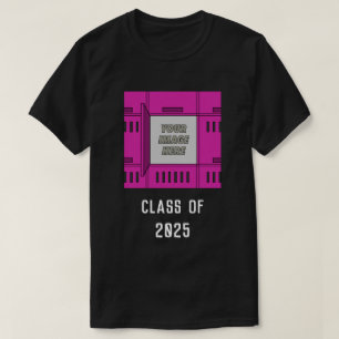 T-Shirt Violeta de Quadro Aberto Personalizável