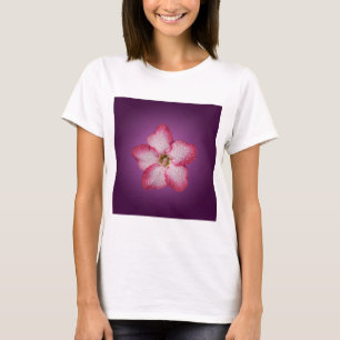 T-shirt Violeta Gradiente de Flora Flor Rosa de Adenium