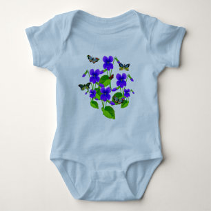 T-shirt Violetas e borboletas