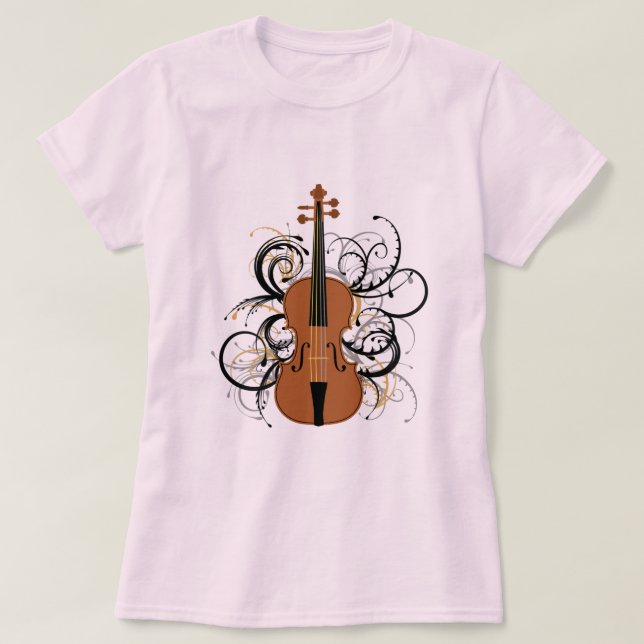 T-shirt Violino com pântanos (Frente do Design)