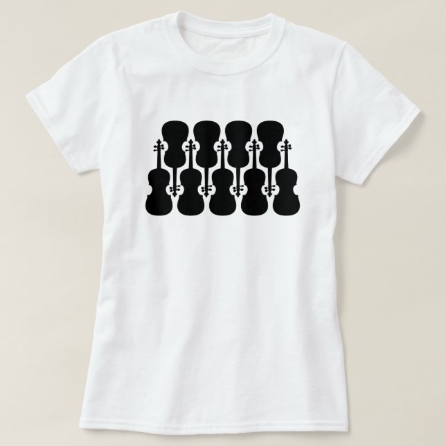 T-Shirt Violino Negro e Branco (Frente do Design)