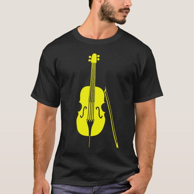 T-shirt Violoncelo - Amarelo (Frente)