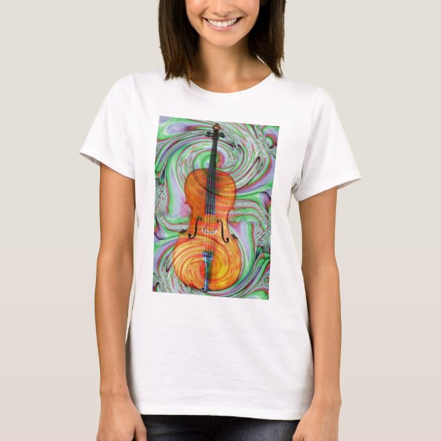 T-shirt Violoncelo psicadélico (Frente)