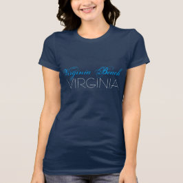 T-shirt Virgínia Beach Virginia Blue e White sob medida
